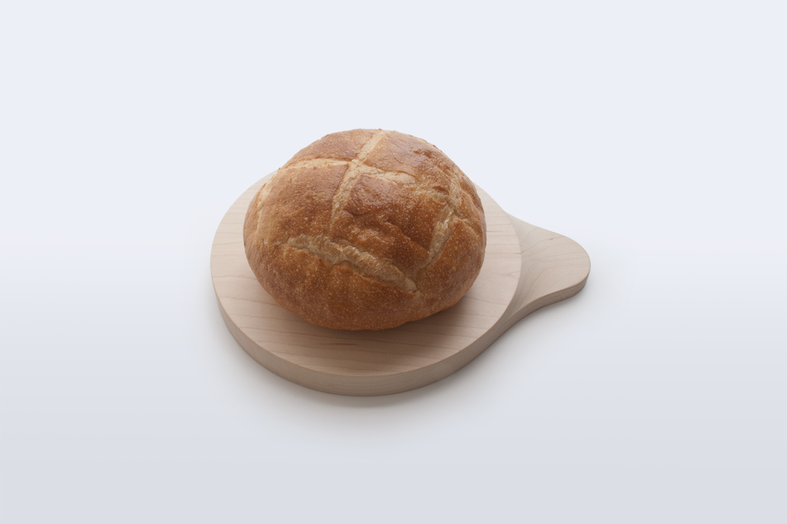Loops small round maple wood cutting board and tray 
