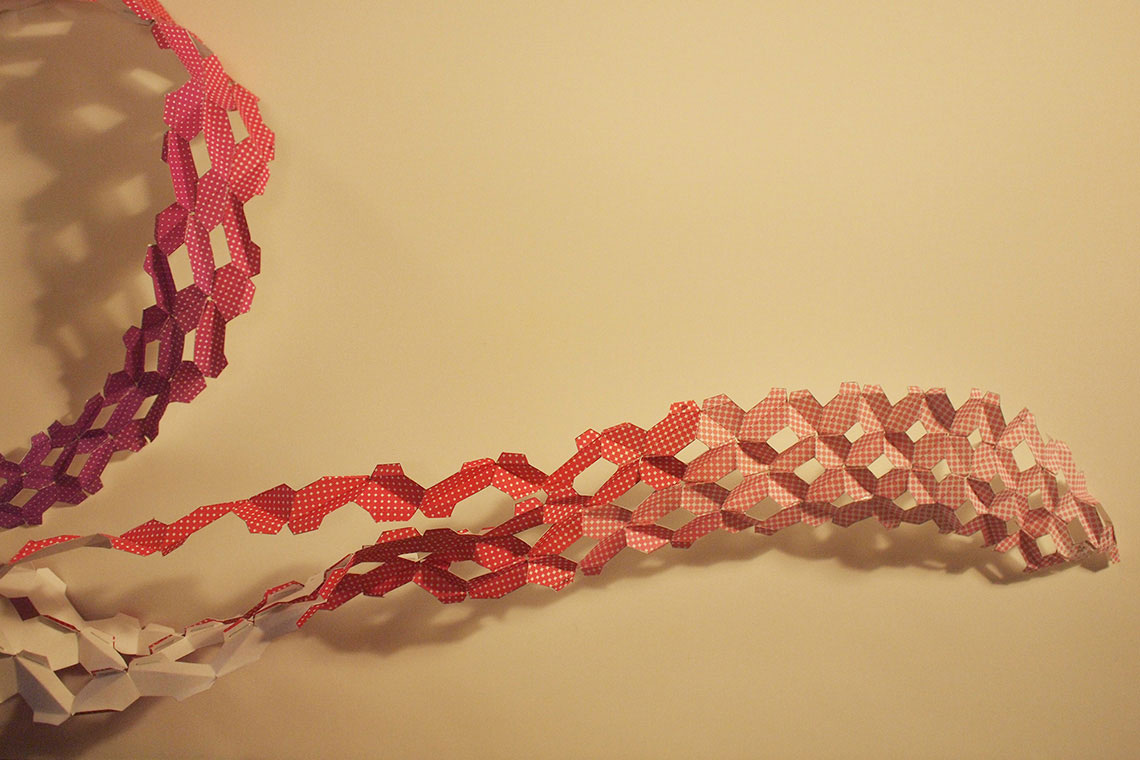 Pink Steam installation proposal for Miami is composed in folded strips connecting to each to create a complex three dimensional volume with gradient colors of Miami sky.